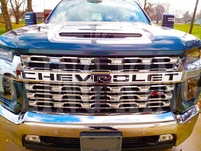 2020-2023 Chevy Silverado 2500/3500 HD Chrome Grille Insert Grill Overlay Trim