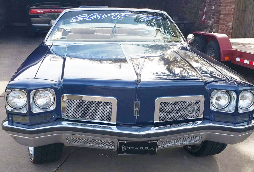 1972 Olds Delta 88 Chrome Grill Dual Weave Mesh Tiarra 4pc Grille