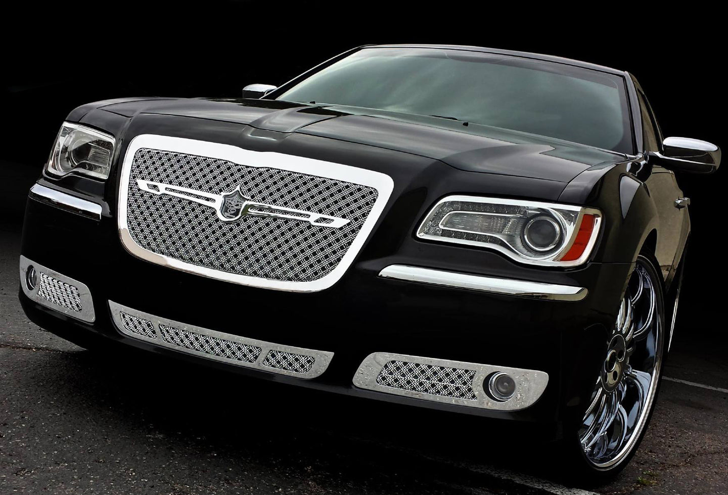 2011-2014 Chrysler 300 Chrome Bentley Mesh Grill Triple Weave Grille