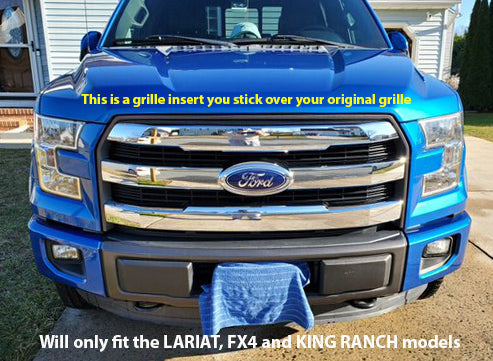 2015-2017 Ford F150 Chrome Grille Insert Overlay Trim (Lariat/King Ranch/FX4)