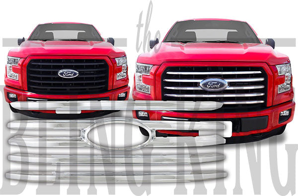 2015-2017 Ford F150 Chrome Grille Insert Overlay Trim XLT Only