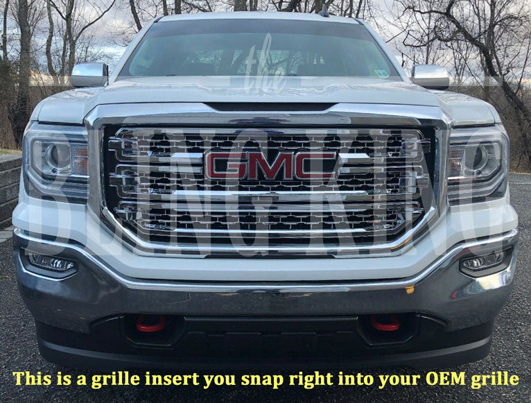 2016-2018 GMC Sierra Chrome Grille Insert Overlay Trim SLT ONLY