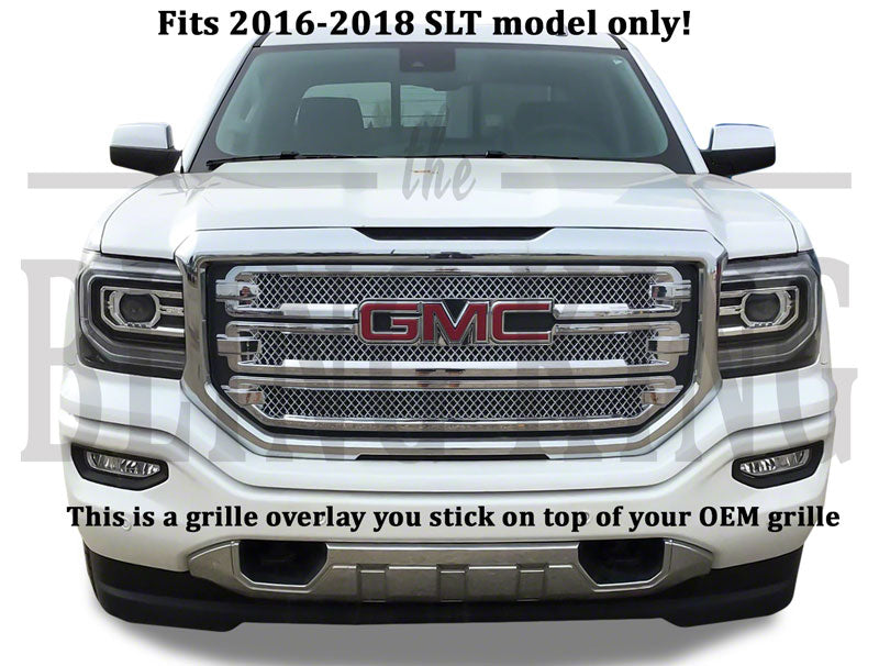 2016-2018 GMC Sierra Chrome Grille Insert Overlay Trim (SLT ONLY)