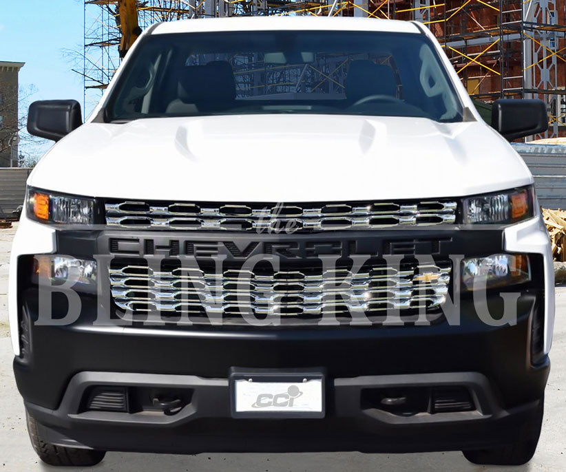 2019-2022 Chevy Silverado 1500 Chrome Grille Insert Grill Overlay Trim