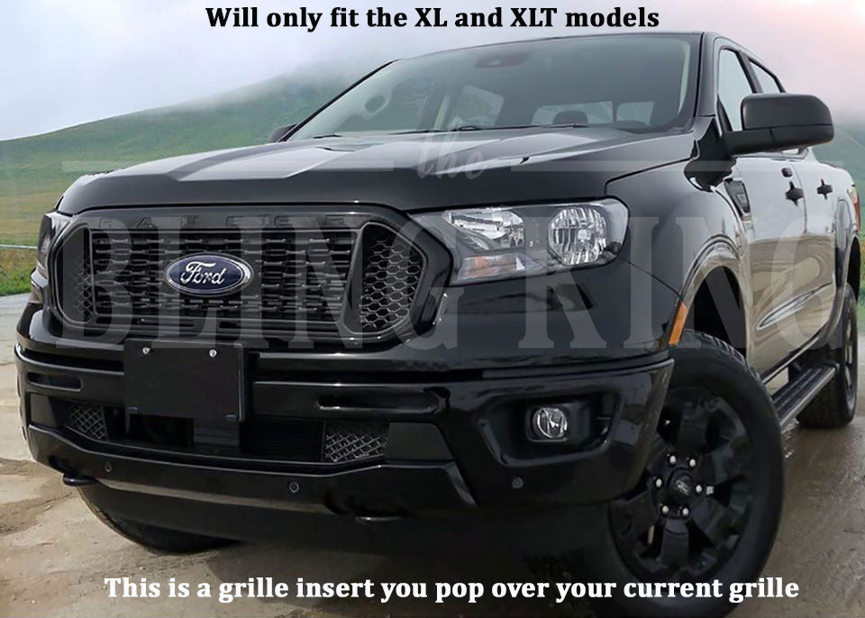 2019-2020 Ford Ranger Black Grille Insert Overlay Trim XL XLT