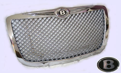 Chrysler 300 Chrome Bentley Mesh Grille w/ Bentley B Emblems (grille/trunk/steering)