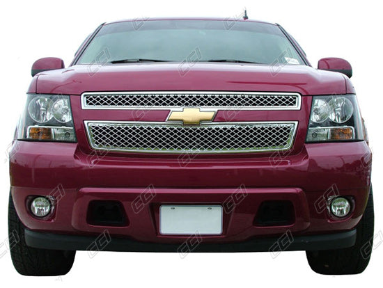 Chevy Suburban Chrome Mesh Grille Insert Overlay Trim