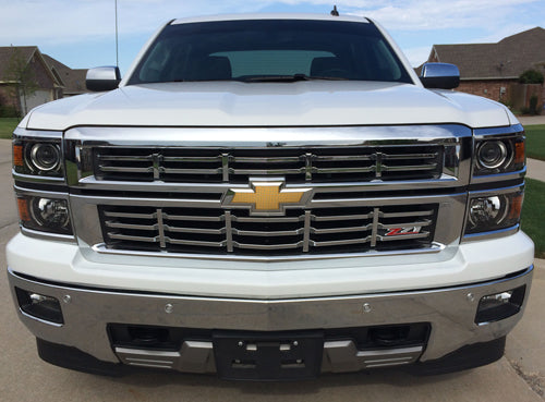 2014-2015 Chevy Silverado Z71 Chrome Grille Insert Overlay Trim