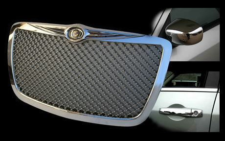 chrysler-300-chrome-bentley-mesh-grille-grill-mirror-door-handle-cover-trim