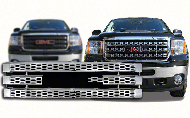 GMC Sierra 2500 3500 Chrome Grille Insert Overlay Trim (2011-2014)